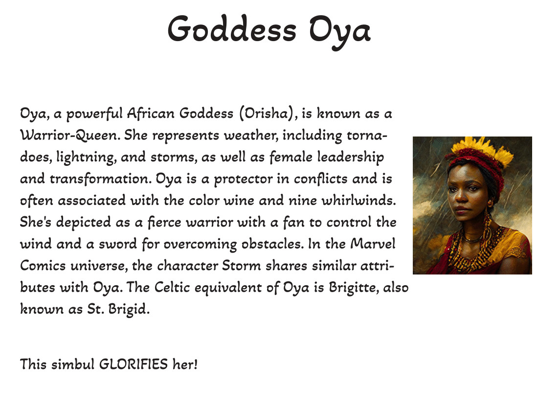 Goddess Oya - 1